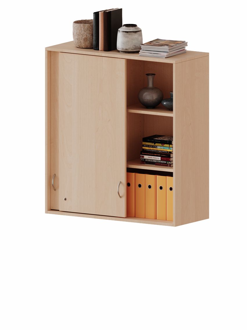 Schiebetüren-Aufsatzschrank 3 OH, mit MW, 2 Breiten, 4 Dekore
